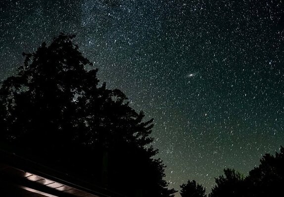 Starry sky above the estate